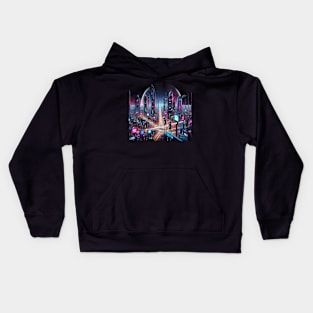 Neon Horizons Kids Hoodie